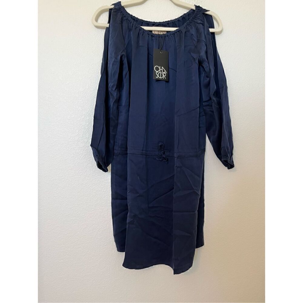 Chaser Scoop Neck Long Cutout Sleeve Dress NEW